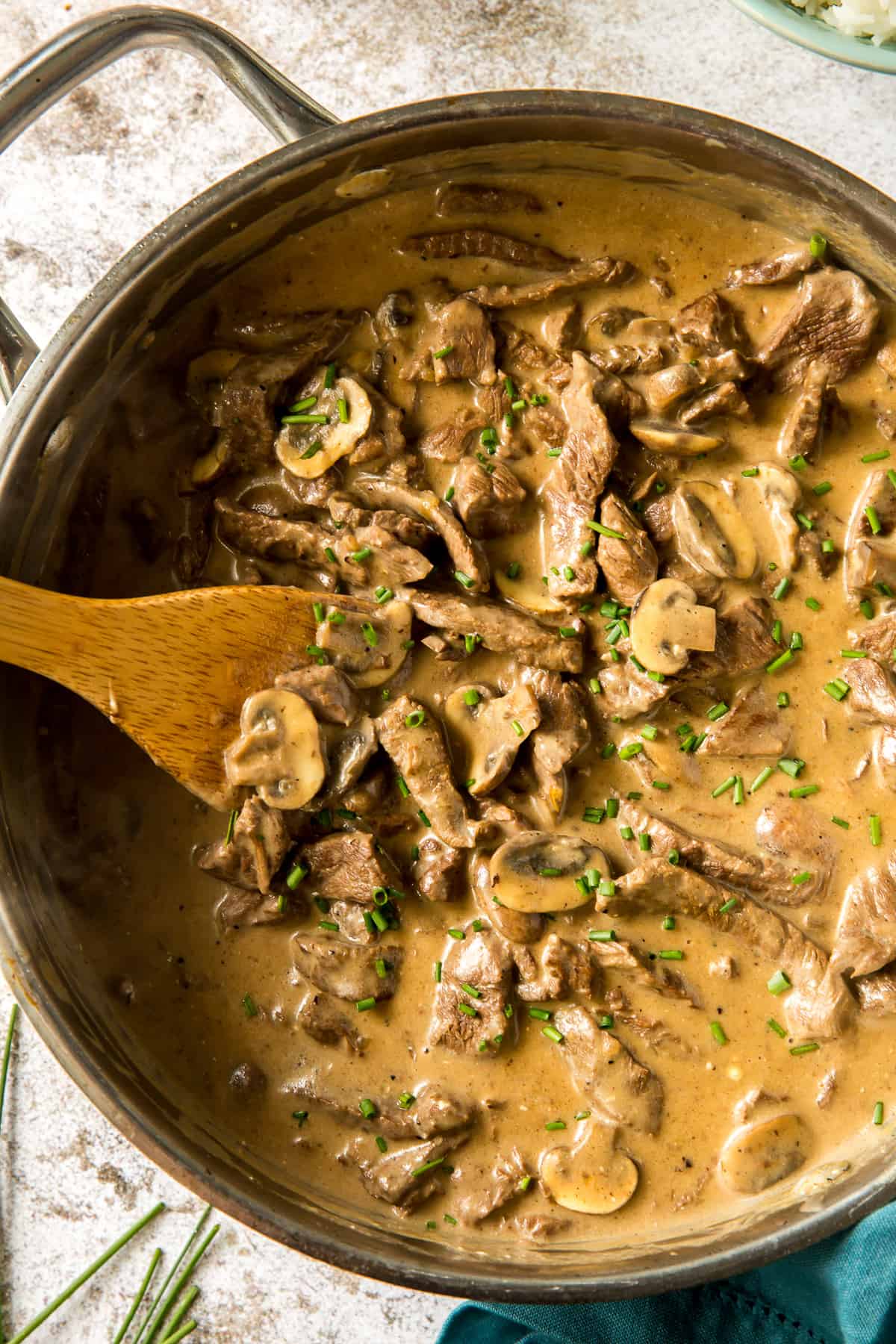 Sauteed Beef in Stroganoff Sauce