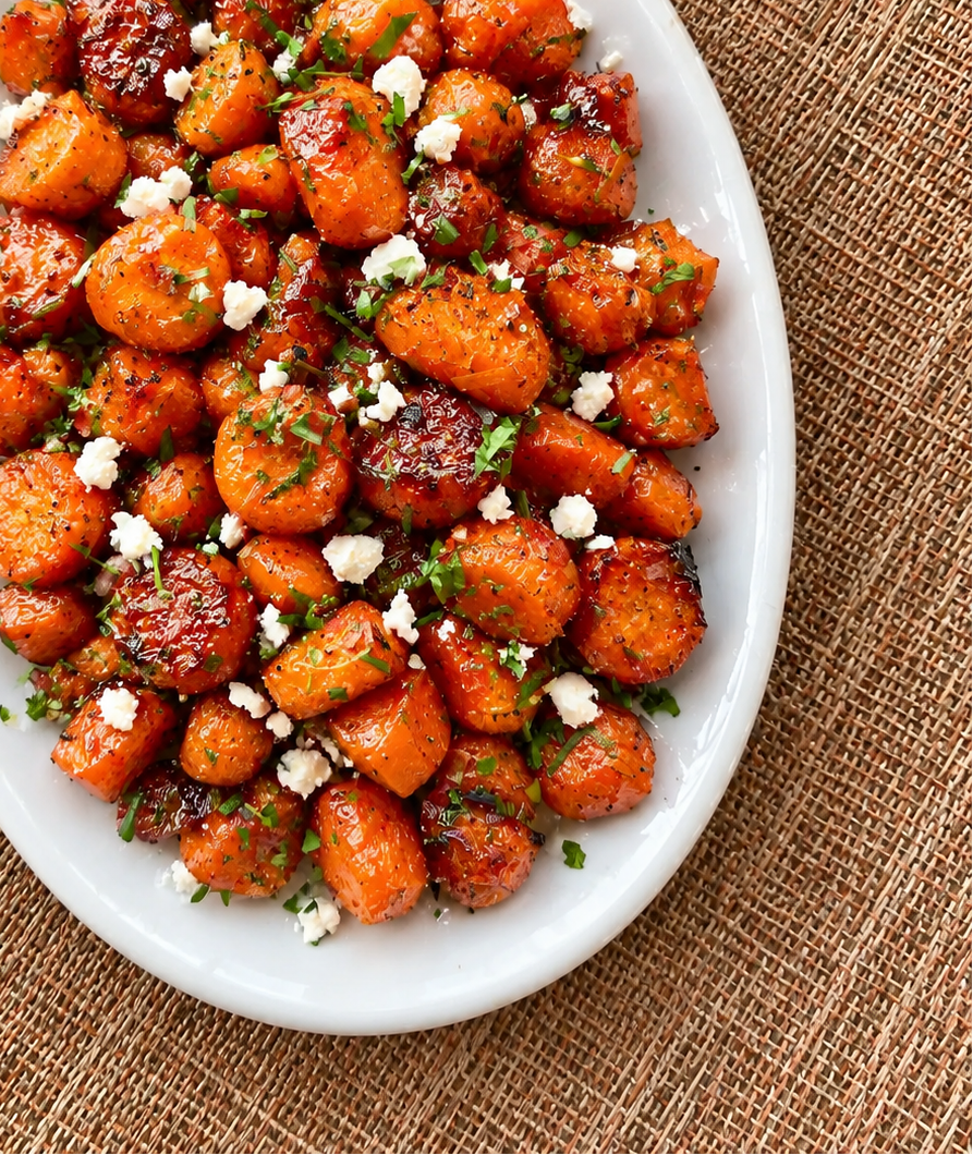 Honey Balsamic Carrots with Feta