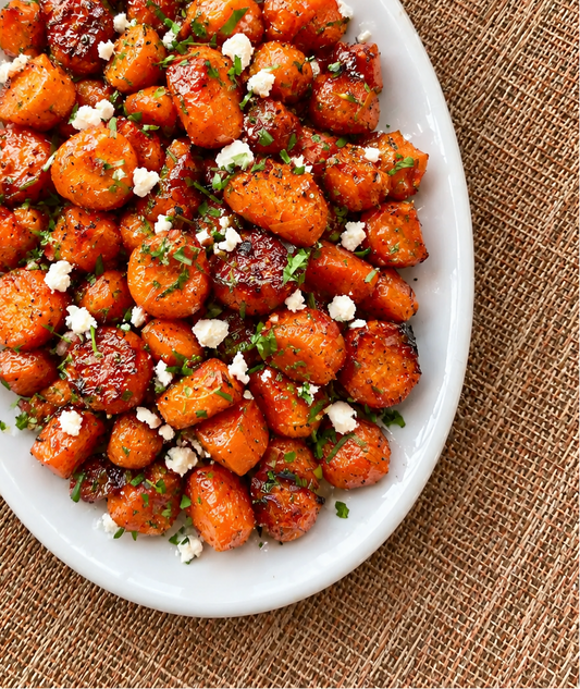 Honey Balsamic Carrots with Feta