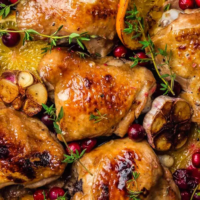 Cranberry Orange Glazed Chicken Thighs
