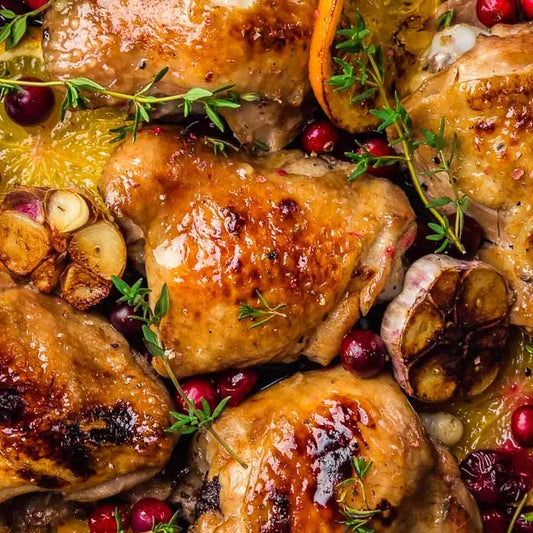 Cranberry Orange Glazed Chicken Thighs