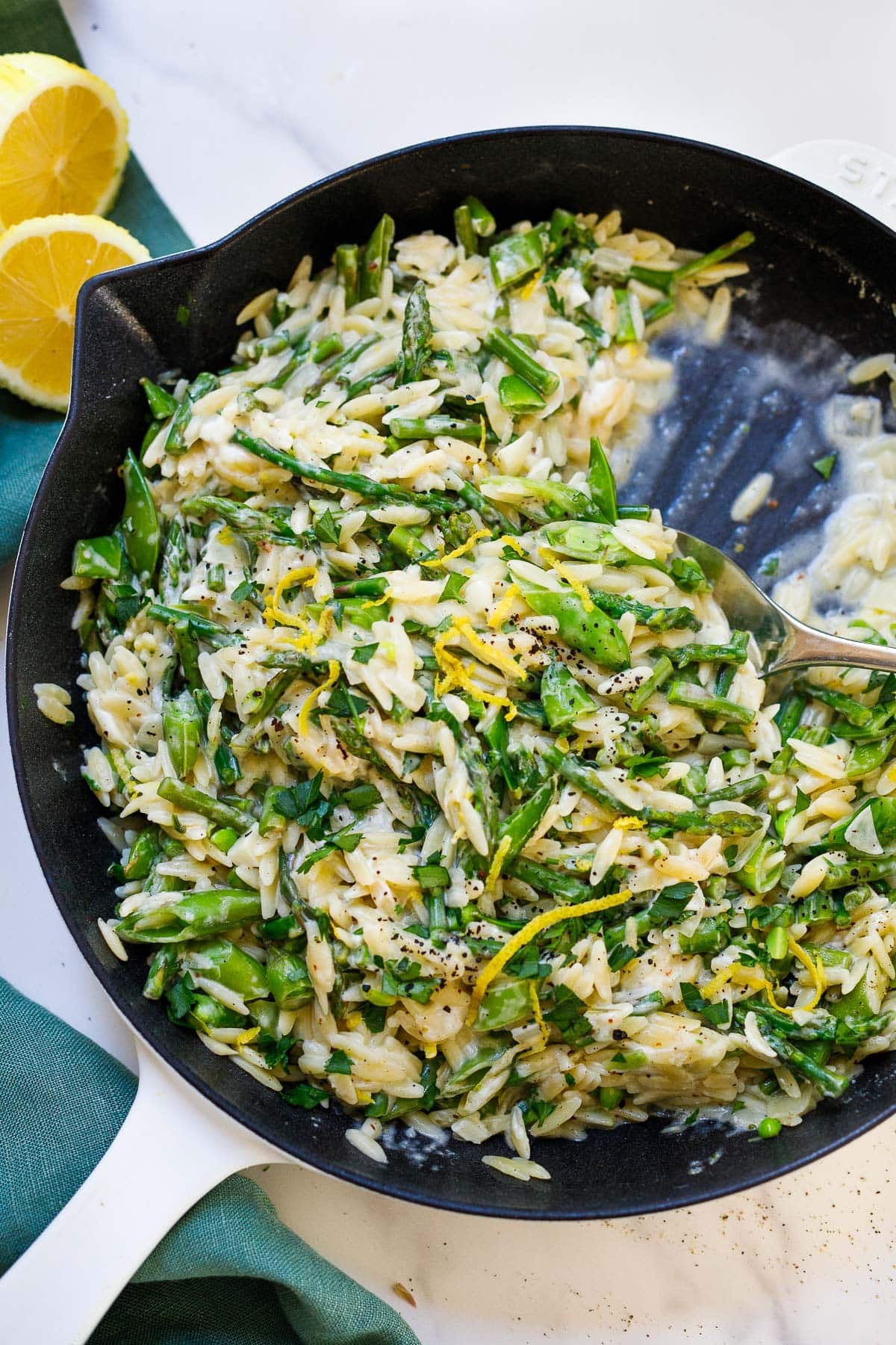 Creamy Lemon Orzo Pasta Salad