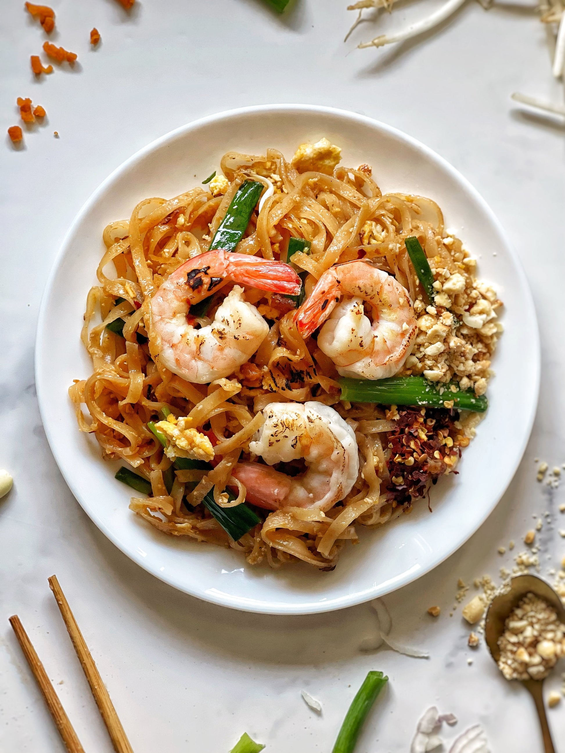 Shrimp Pad Thai with Rice Noodles